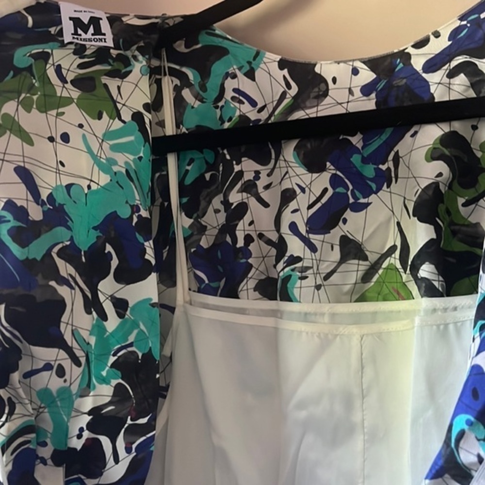 NWT M by Missoni Print Silk Pleated Midi Dress Size IT 40/US Small - Picture 13 of 14